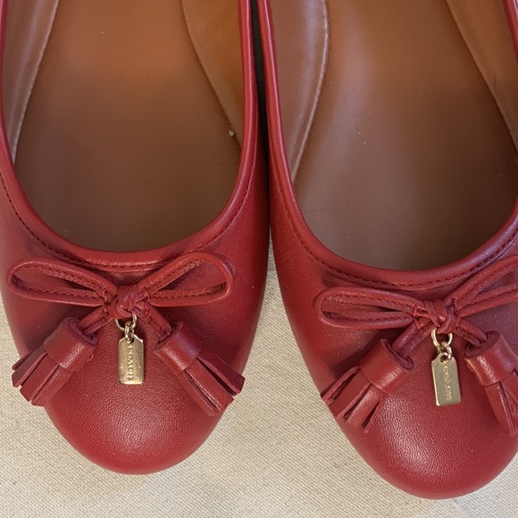 Red Coach Leather Ballet Flat - Picture 4 of 6